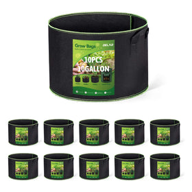 Delxo 10-gallon fabric grow bag pack for versatile planting.