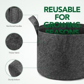 Delxo 10-gallon fabric grow bags promote breathable roots for healthier plant growth.