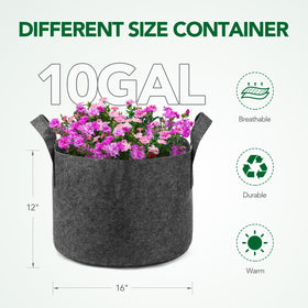 Delxo 10-gallon grow bags sturdy fabric for durable, reusable use.