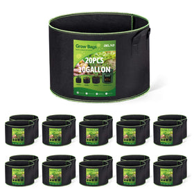 Delxo 20-pack 10-gallon grow bags with handles, side view for easy transport