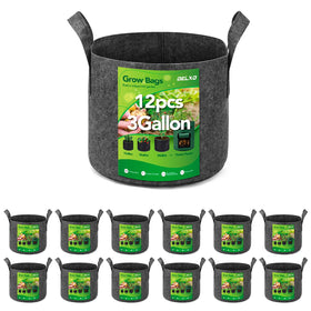 Delxo 3-Gallon Grow Bag shows sturdy fabric for container gardening.