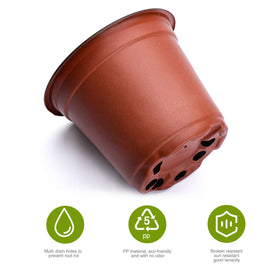 Delxo 4-inch red seedling setup pot, lightweight and reusable.