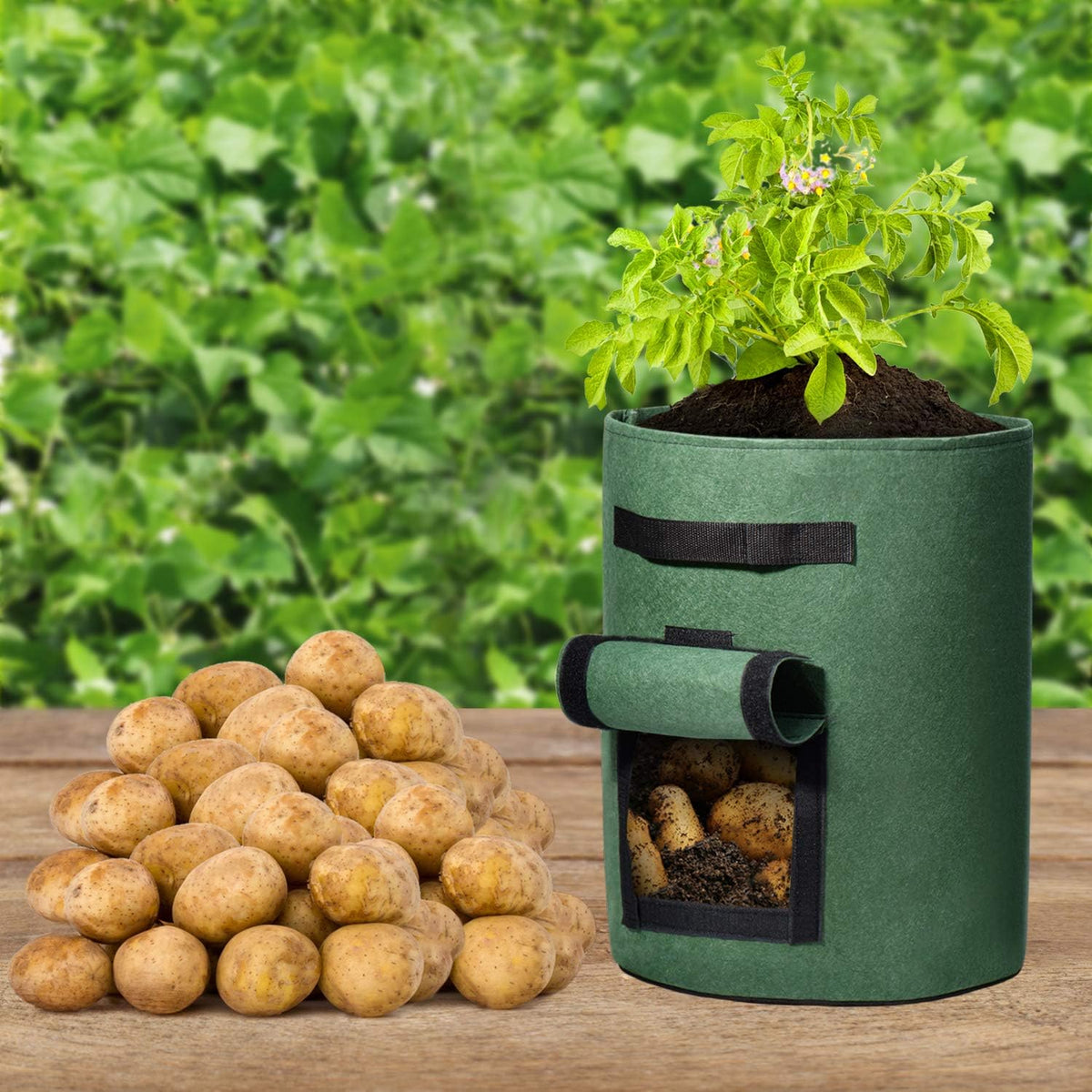 Delxo green grow bags add versatility to any balcony or yard garden