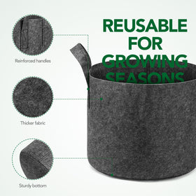 Delxo grow bags showcase garden setup for vegetables and herbs.