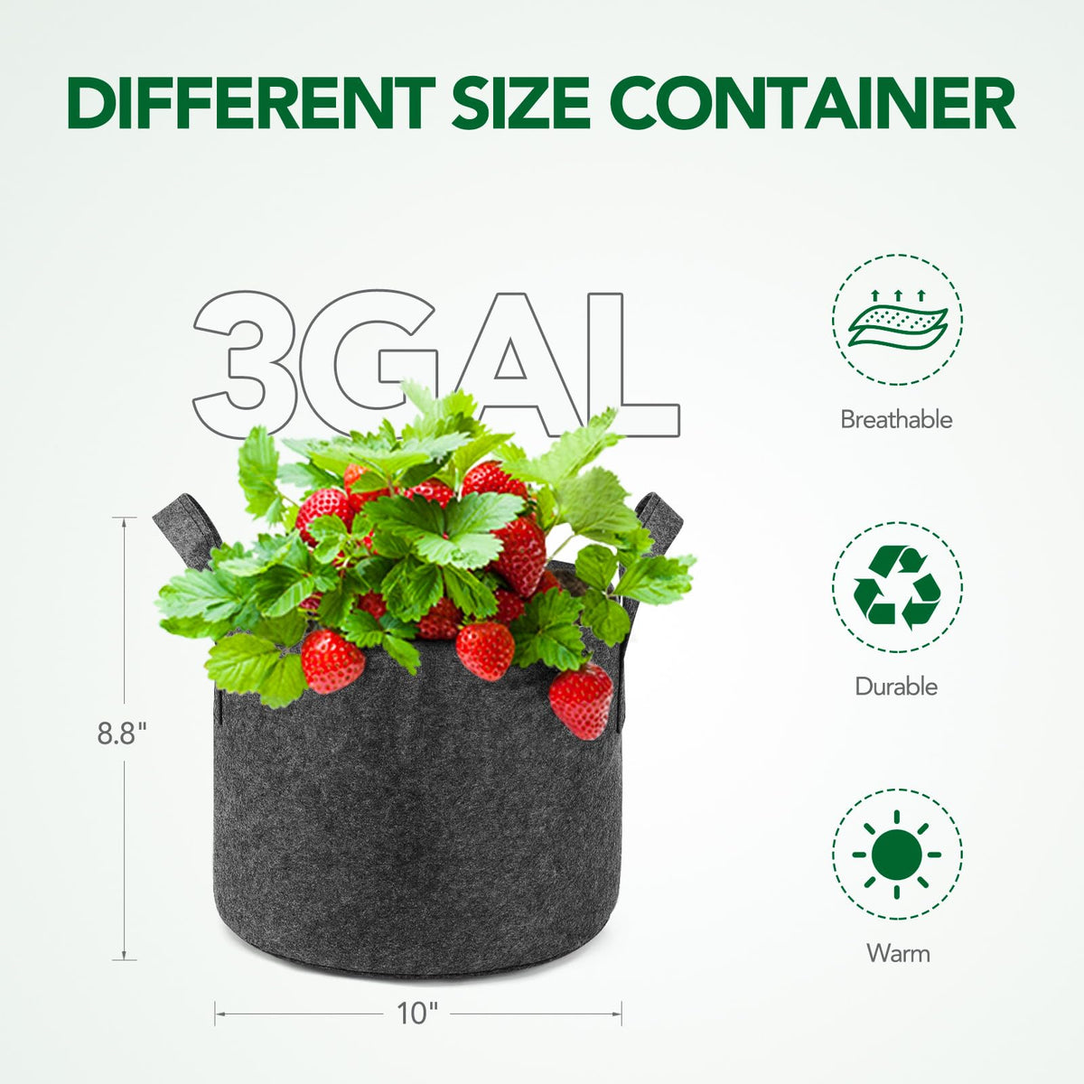 Delxo grow bag highlights durable fabric for easy moving and setup.