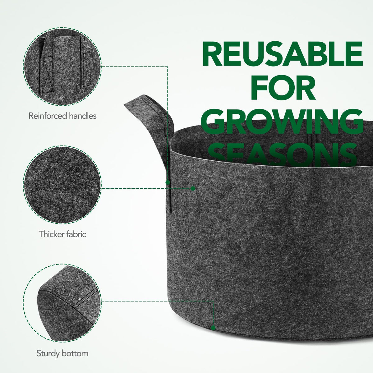 Delxo promotes healthy root growth with breathable fabric for plants.