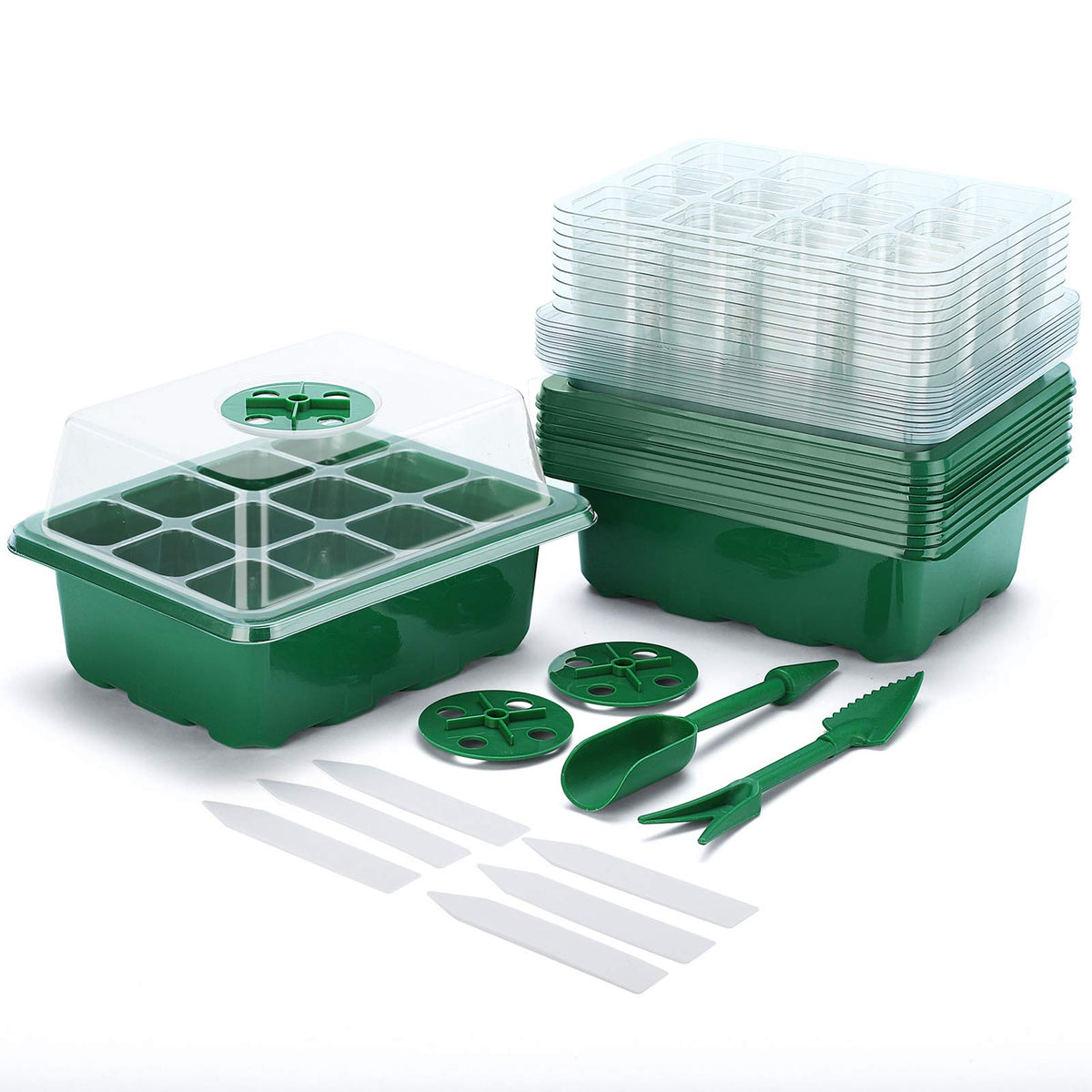 Delxo humidity dome with adjustable vents to tailor airflow and moisture.