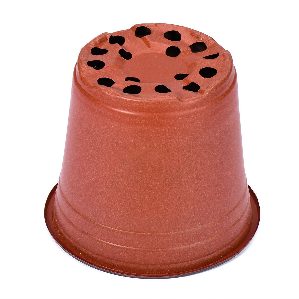 Delxo red plastic plant pot for seedlings, ideal for starters.