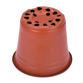 Delxo red plastic plant pot for seedlings, ideal for starters.