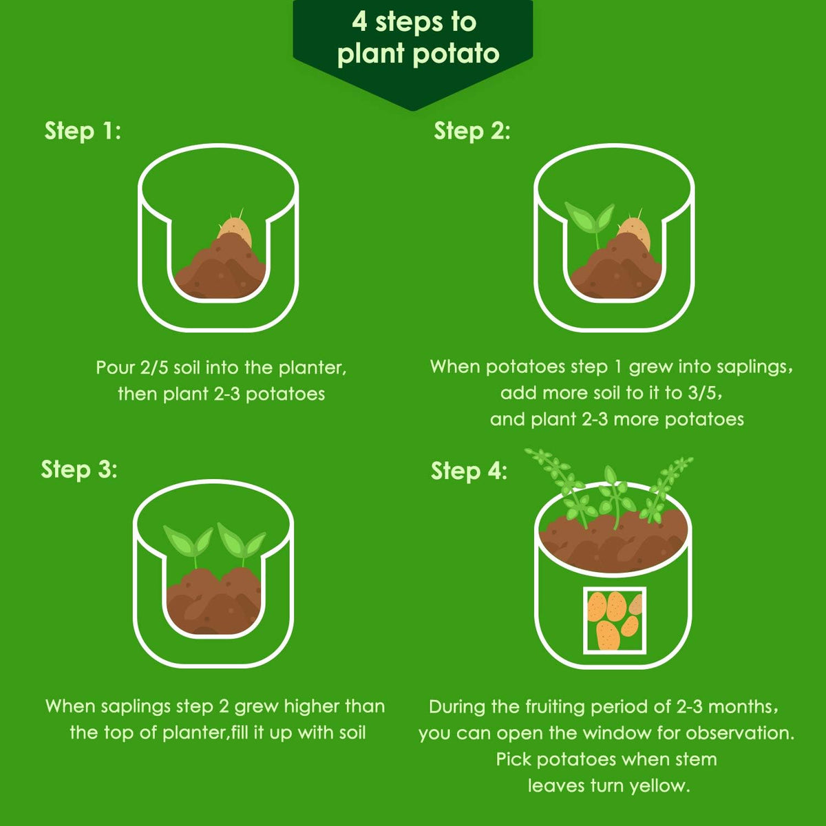 Delxo grow bag with reinforced handles for easy relocation around the garden