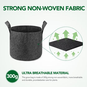 Delxo 3-gallon grow bags used with vegetables for root space.