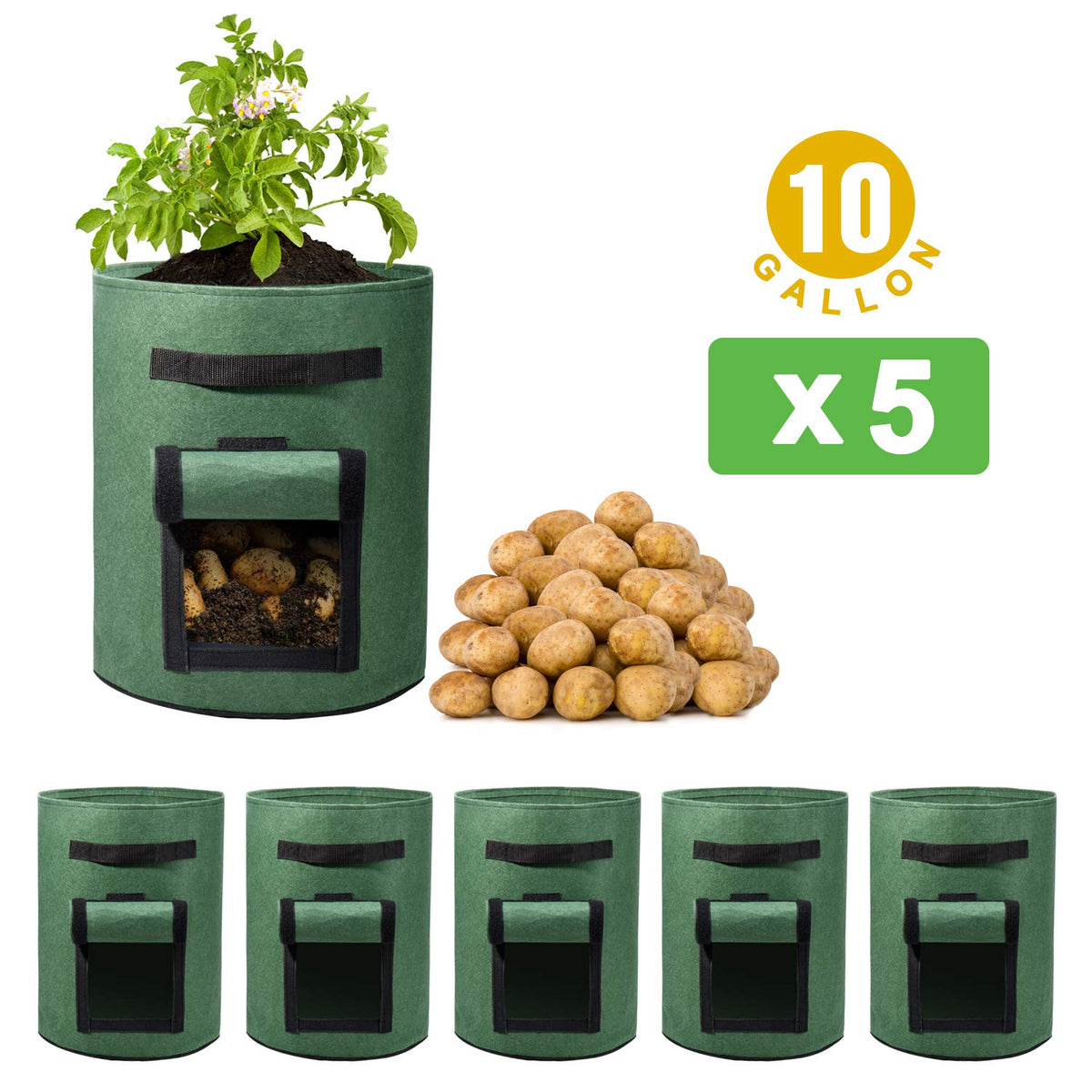 Delxo versatile grow bags for potatoes, tomatoes, and vegetables.