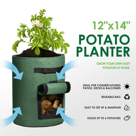 Delxo grow bag with visual window lets you monitor roots and soil moisture