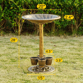 Demeyad outdoor bird bath enhances yard decor and ambiance