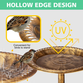 Demeyad bird bath with removable planters provides flexible plant ideas
