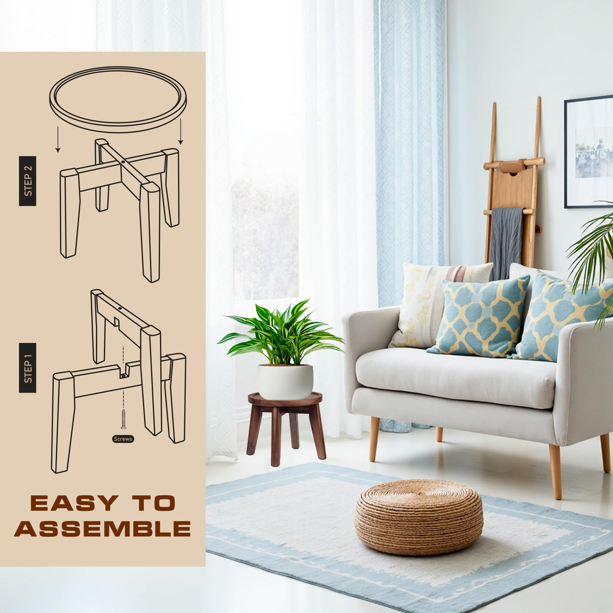 Demigo sturdy base prevents wobble for large pots