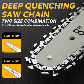 DEMIMA mini chainsaw highlights automatic oiling for smooth operation.