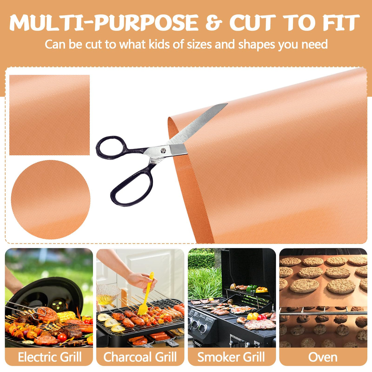 Demiwise copper grill mats in action for seafood and veggies with less mess.