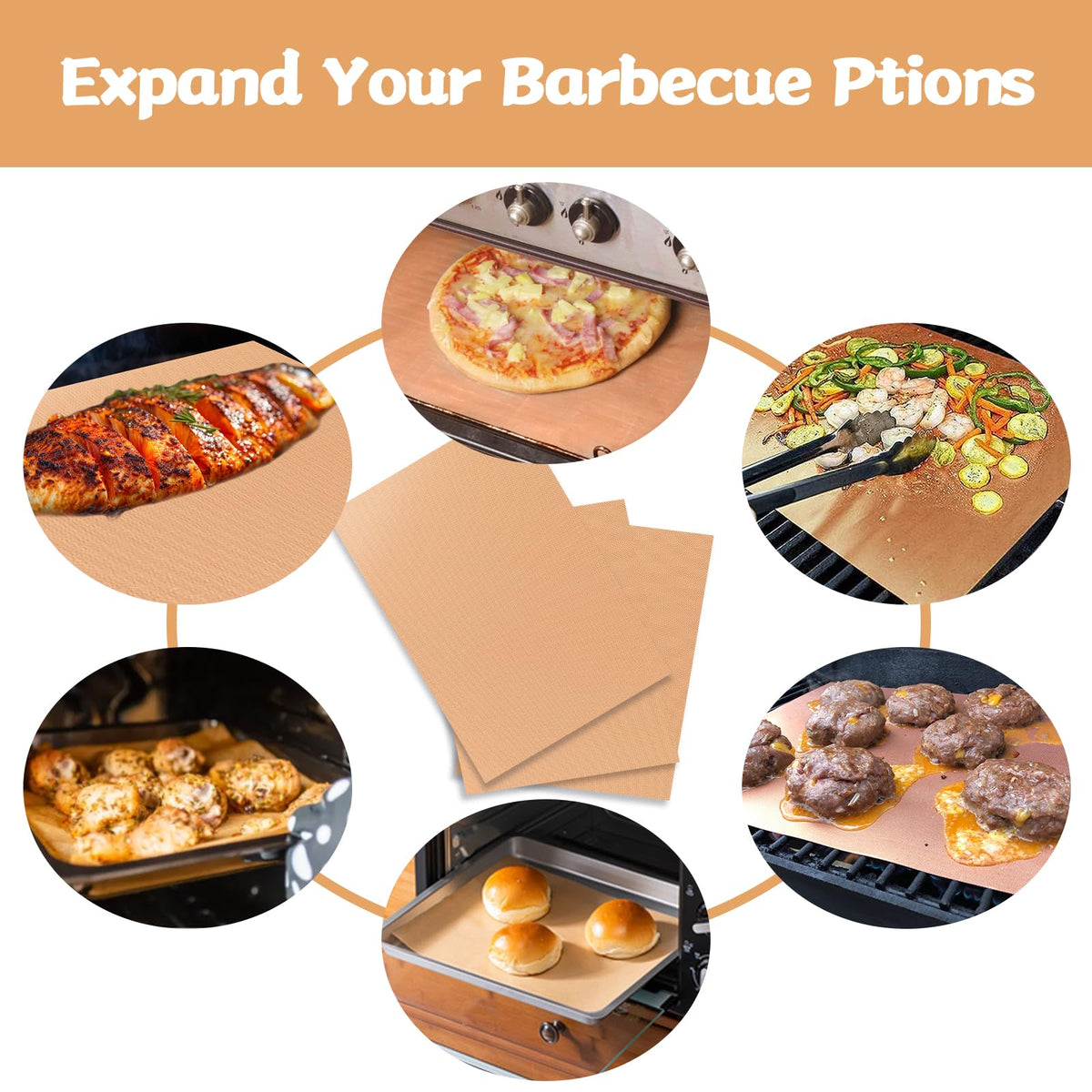 Demiwise copper grill mats resist heat up to 500F for durable grilling.