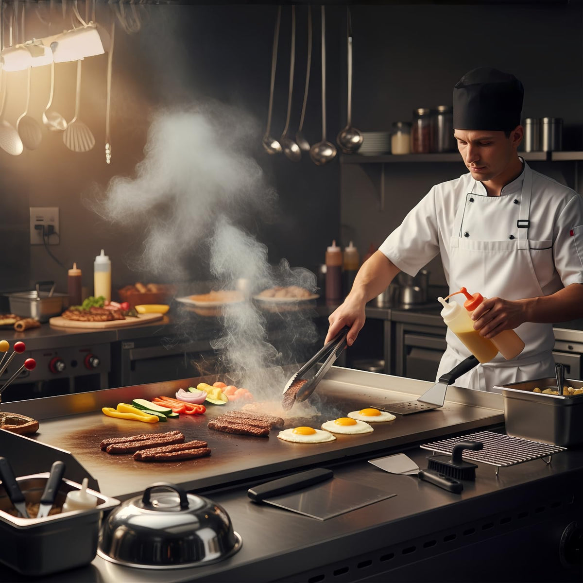 Demiwise egg rings for even eggs on the griddle