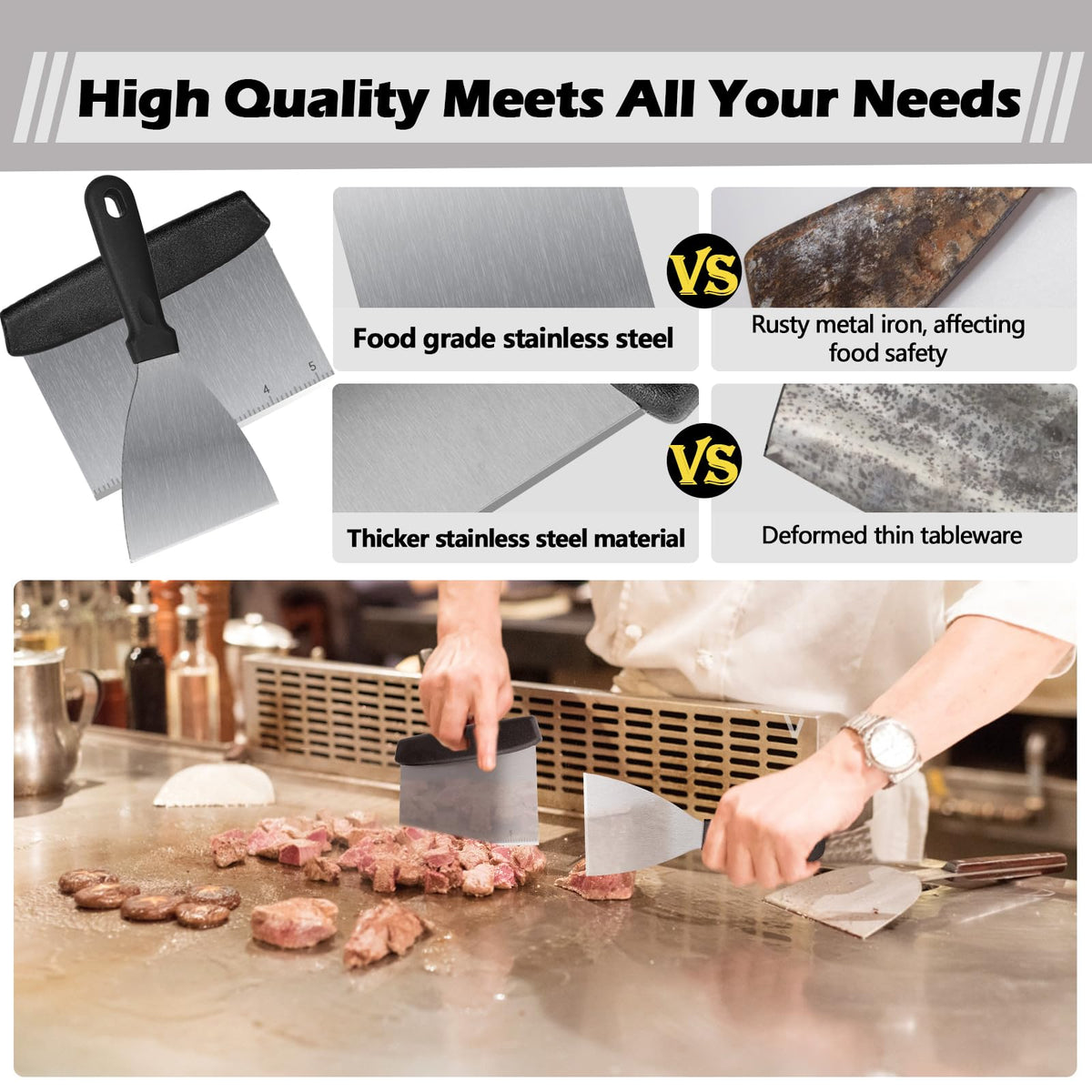 Demiwise grill turner ideal for burgers on a hot griddle