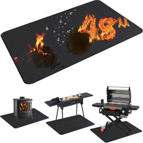 Demiwise 48x36in grill mat spread on deck protects from spills