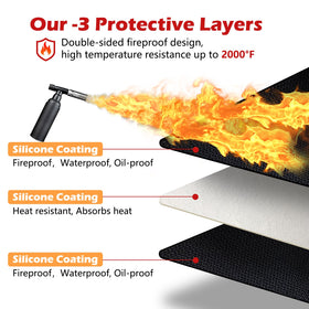 Demiwise grill mat waterproof surface keeps outdoor area clean