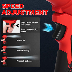 Extended nozzles attached for precise debris clearing around edges