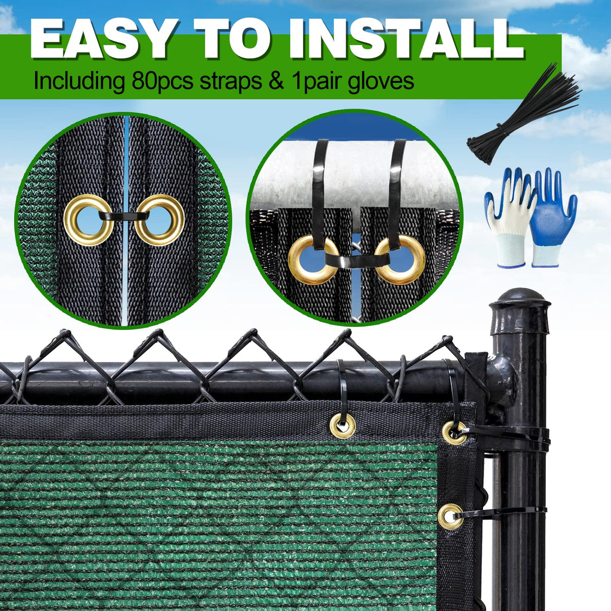 DenForste heavy-duty edges and grommets ensure durable outdoor installations.