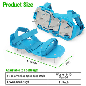 DenForste lawn aerator shoes showing aluminum-base construction for lasting stability