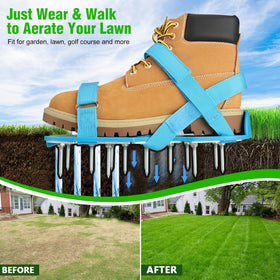 DenForste lawn aerator shoes helping maintain a healthier-looking lawn