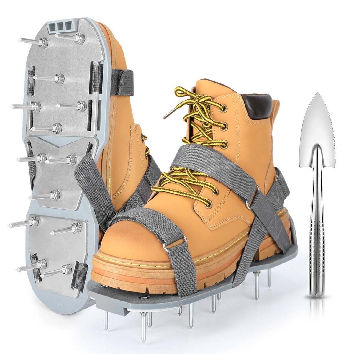 DenForste lawn aerator shoes on the lawn enable easy aeration while walking
