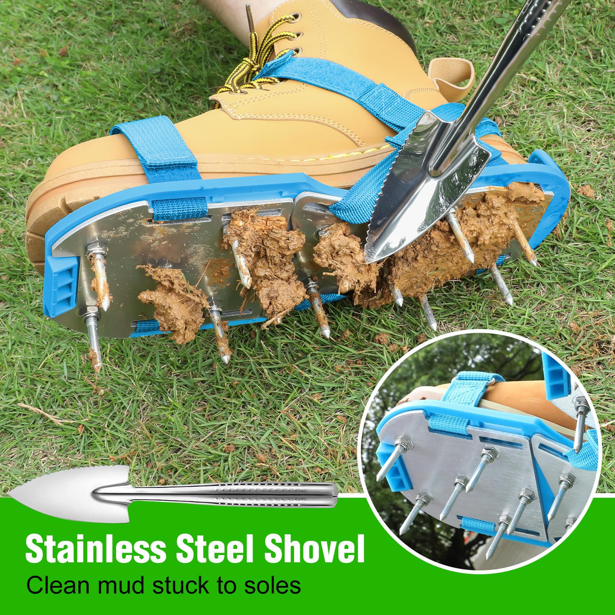 DenForste packaging illustrating ready-to-use lawn care tool