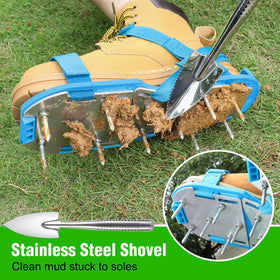 DenForste packaging illustrating ready-to-use lawn care tool
