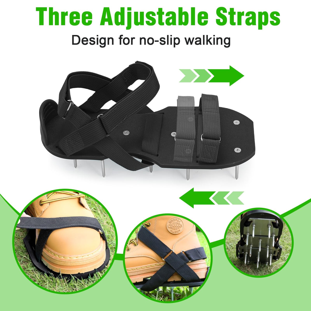 DenForste heavy-duty spikes close-up for robust soil penetration.