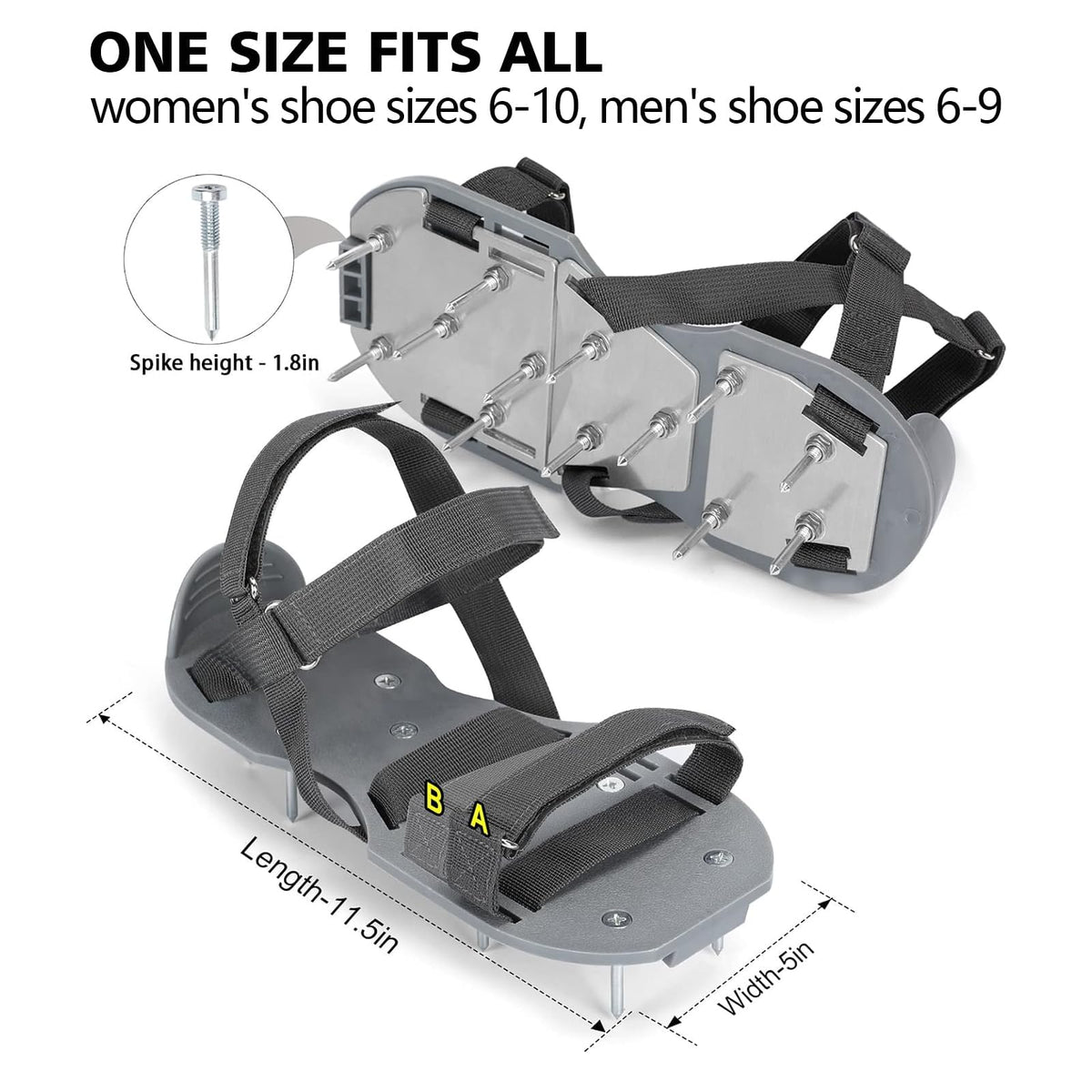DenForste lawn aerator shoes heavy-duty spikes penetrate soil for airflow