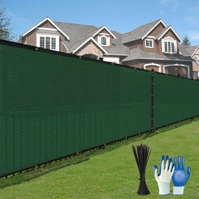 DenForste privacy fence screen roll blocks sight while allowing airflow.