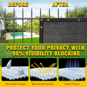 DenForste reinforced edge and grommets ensure durable fence attachment
