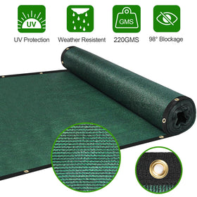 DenForste privacy screen installed on a fence shows fast setup with gloves included.