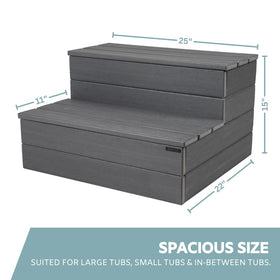 DENKOE hot tub steps gray non-slip surface adds safety and style