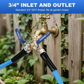 Denninal 3/4 inch GHT thread fits standard spigots for quick setup.