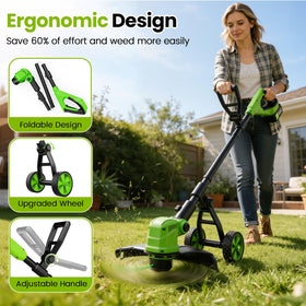 Denqir ergonomic wheel and handle improve control for corners and edges