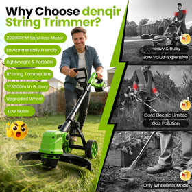 Denqir wheel upgrade enables effortless conversion from trimmer to wheeled edger