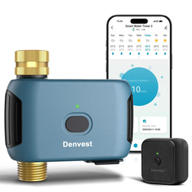 Denvest WiFi water timer with brass inlet and outlet for leakproof outdoor watering