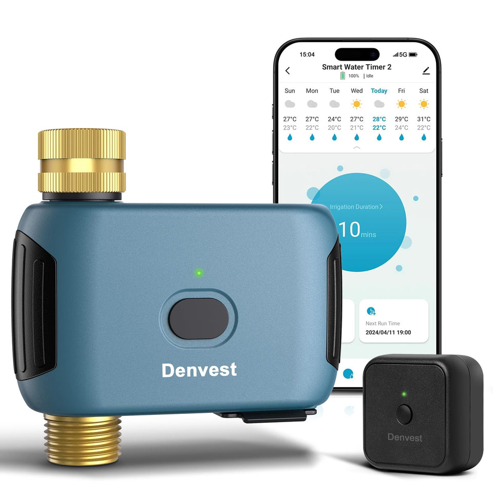 Denvest WiFi water timer with brass inlet and outlet for leakproof outdoor watering