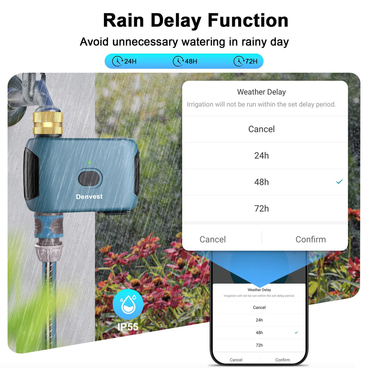 Denvest weather delay feature pauses schedules.