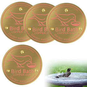 Denwwico copper disks for bird bath bottom view protect water surface naturally.