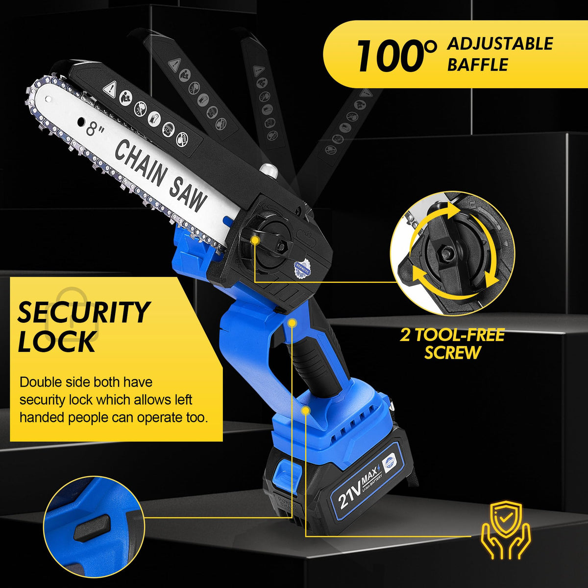 DEPNC 8-inch chainsaw delivers efficient cutting through small logs
