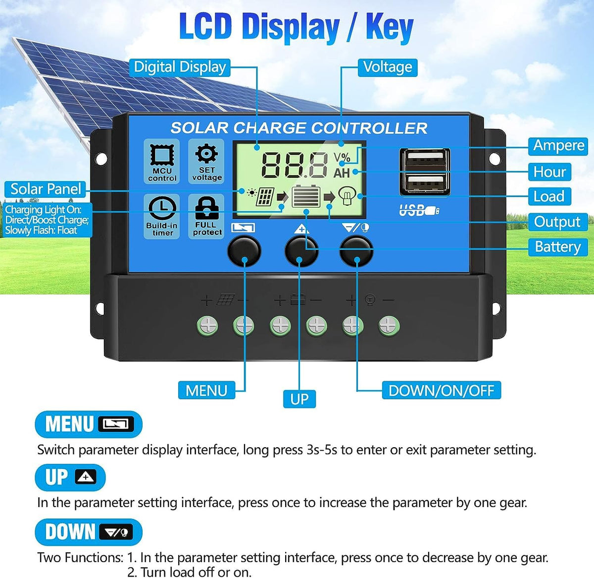 Depvko LCD display presents real-time status and modes.