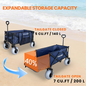 Deralumer X900 tailgate open to 7 cu ft of space